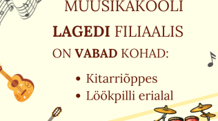 Muusikakooli Lagedi filiaali lisavastuvõtt!